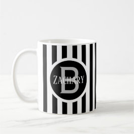 Striped Template White C00 Long Name Initial Kaffeetasse