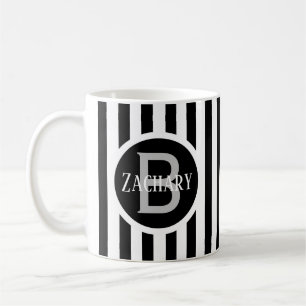Striped Template White C00 Long Name Initial Kaffeetasse