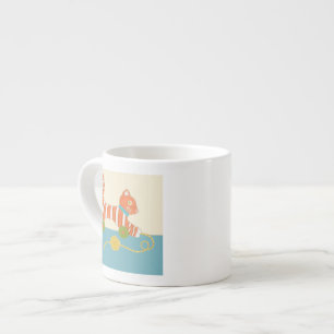 Striped Toy Cat mit Ball of String Espressotasse