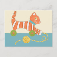 Striped Toy Cat mit Ball of String