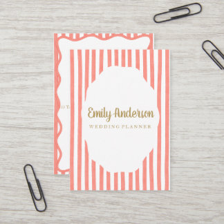 striped whimsical business card visitenkarte