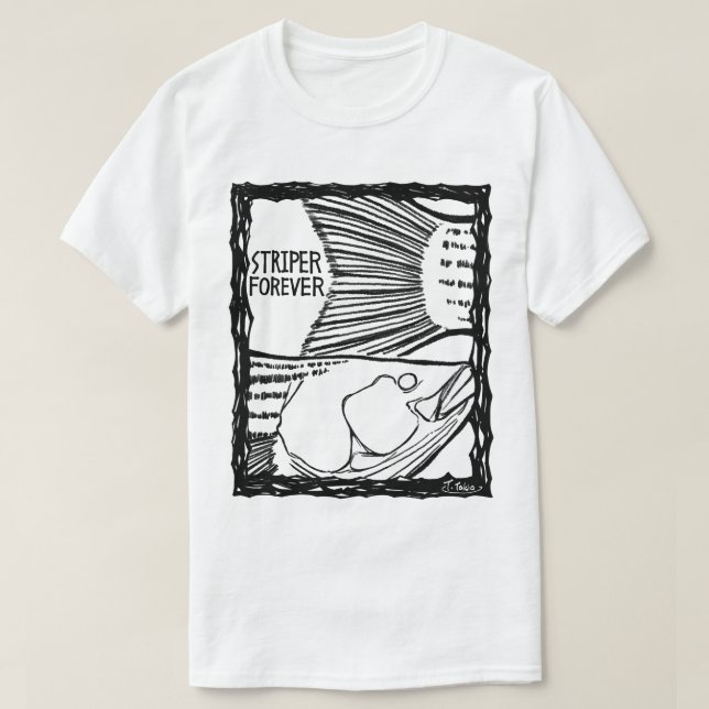 STRIPER FOREVER! mono(Fish Forever series 011) T-Shirt (Design vorne)