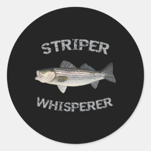 Striper Whisperer Gestreiftes B-Striper-Angler-Shi Runder Aufkleber