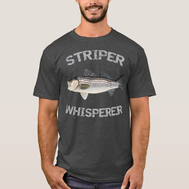 Striper Whisperer Striped Bass  Striper Fishing T-Shirt (Vorderseite)