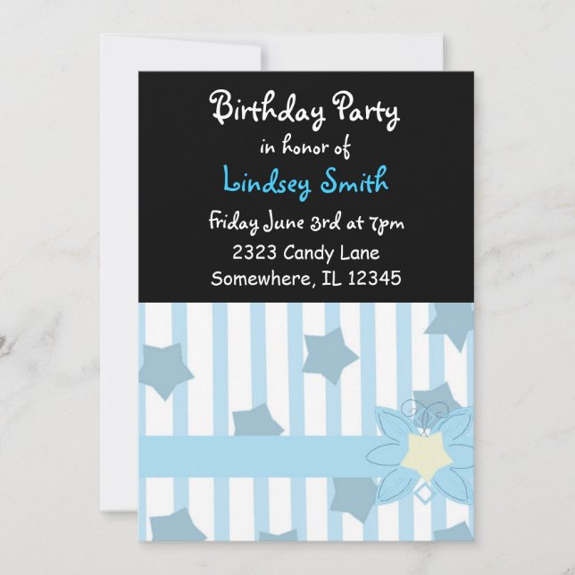 Stripes and Stars Anniversaire Invitation (Devant)