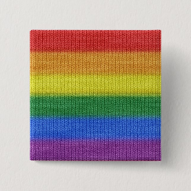 Stripes aus Stricken mit Regenbogenfarben nahtlos  Button (Vorderseite)