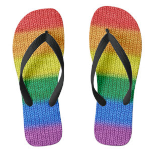 Stripes aus Stricken mit Regenbogenfarben nahtlos Flip Flops