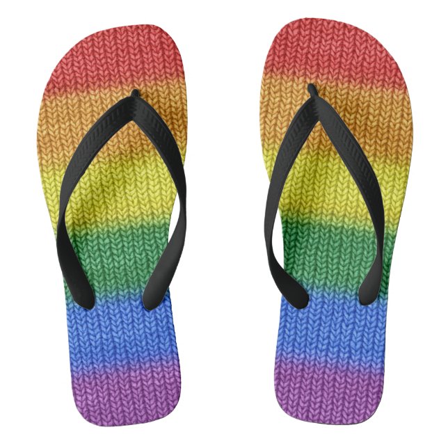 Stripes aus Stricken mit Regenbogenfarben nahtlos  Flip Flops (Fußbett)