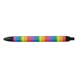 Stripes aus Stricken mit Regenbogenfarben nahtlos  Kugelschreiber