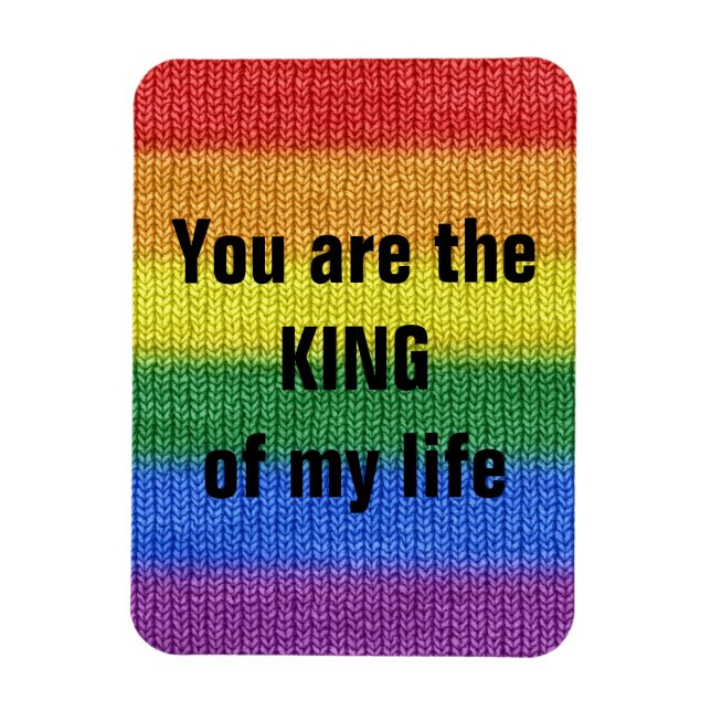 Stripes aus Stricken mit Regenbogenfarben nahtlos  Magnet (Vertikal)