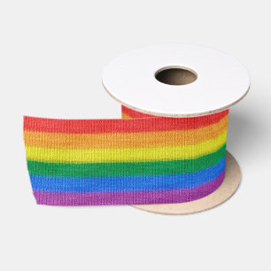Stripes aus Stricken mit Regenbogenfarben nahtlos Satinband