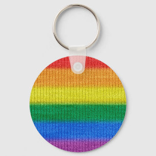 Stripes aus Stricken mit Regenbogenfarben nahtlos Schlüsselanhänger
