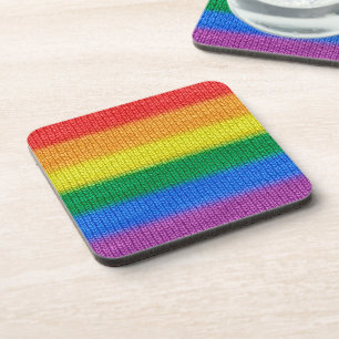Stripes aus Stricken mit Regenbogenfarben nahtlos Untersetzer