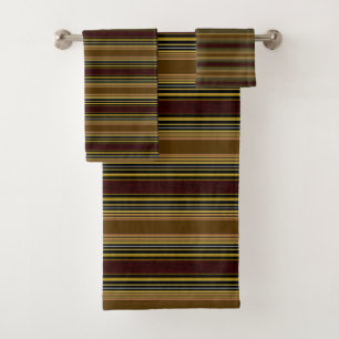 Stripes Browns Gold Bathroom Serveurs