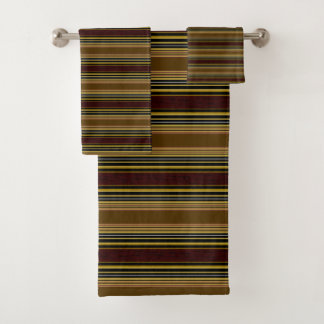 Stripes Browns Gold Bathroom Serveurs