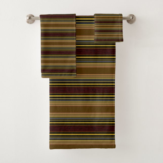 Stripes Browns Gold Bathroom Serveurs (En situation)