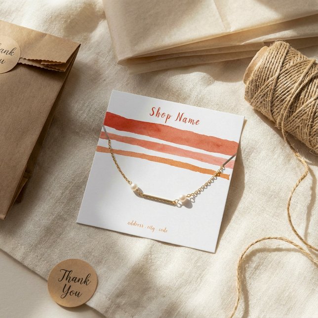 Stripes collier carré ou carte d'affichage bracele (Stripes square necklace or bracelet display card.)