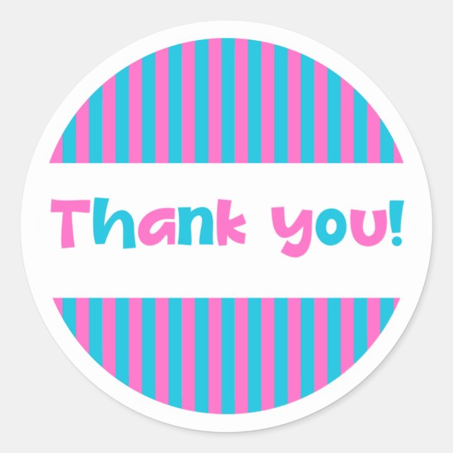 Stripes Color Pop - Sticker Merci amusant (Devant)
