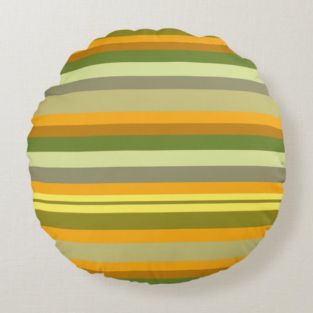 Stripes d'automne Coussin rond (Devant)
