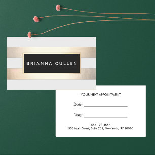 Stripes FAUX Gold Foil et Black Salon Rendez-vous