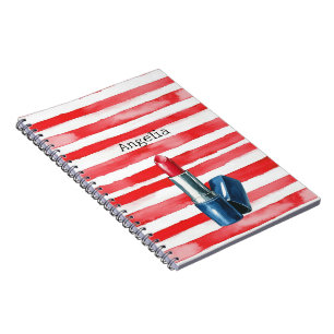 Stripes French Riviera roter Lippenstift Notizblock