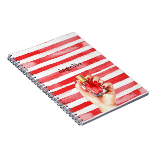 Stripes French Riviera roter Nagellack Notizblock