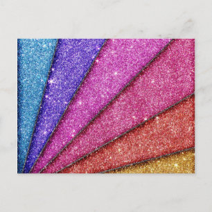 Stripes für trendy geometrische Glitzer Postkarte