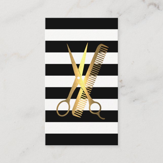 Stripes | Golden Scissors Comb Logo Terminkarte (Vorderseite)
