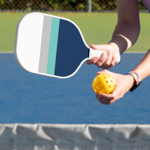 Stripes, grau, Aquamarin Pickleball Schläger