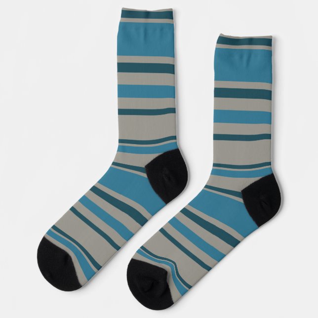 Stripes Gray and Blue Socken (Linkes Detail)