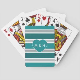 Stripes & Heft, benutzerdefinierte Monogramm-Spiel Spielkarten