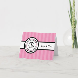 Stripes Legal Scales Dankeschön Karte (Pink)