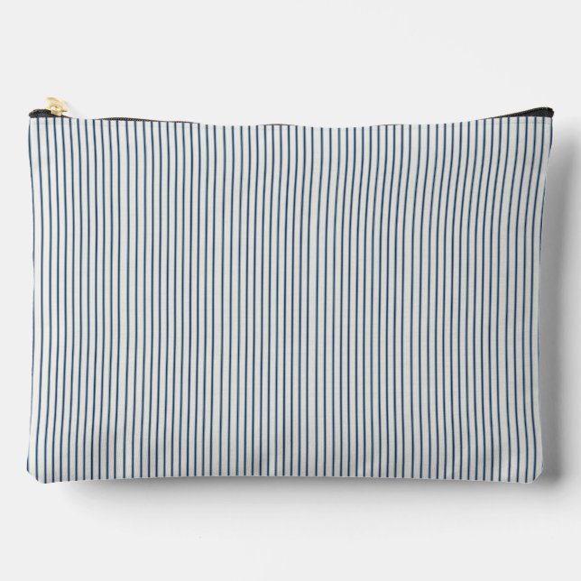 Stripes Modern Indigo Minimalist Elegance Zubehörtasche (Vorderseite)