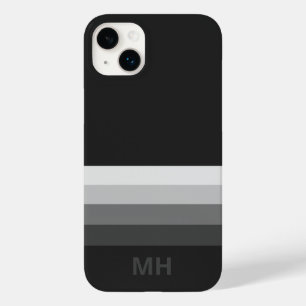 Stripes modernes Monogramme iPhone 14 Coque