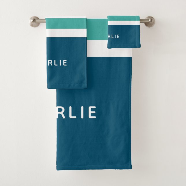 Stripes Motif Custom Monogram ensemble de serviett (En situation)