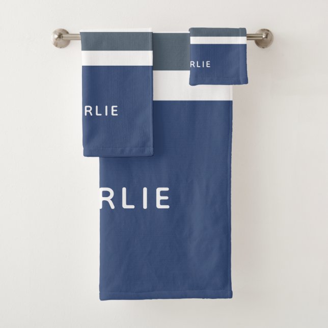 Stripes Motif Custom Monogram ensemble de serviett (En situation)