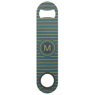 Stripes Motif Monogramme personnalisé ouvre-boutei