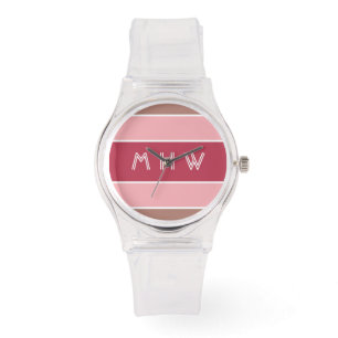 Stripes Motif montres monogrammes personnalisées