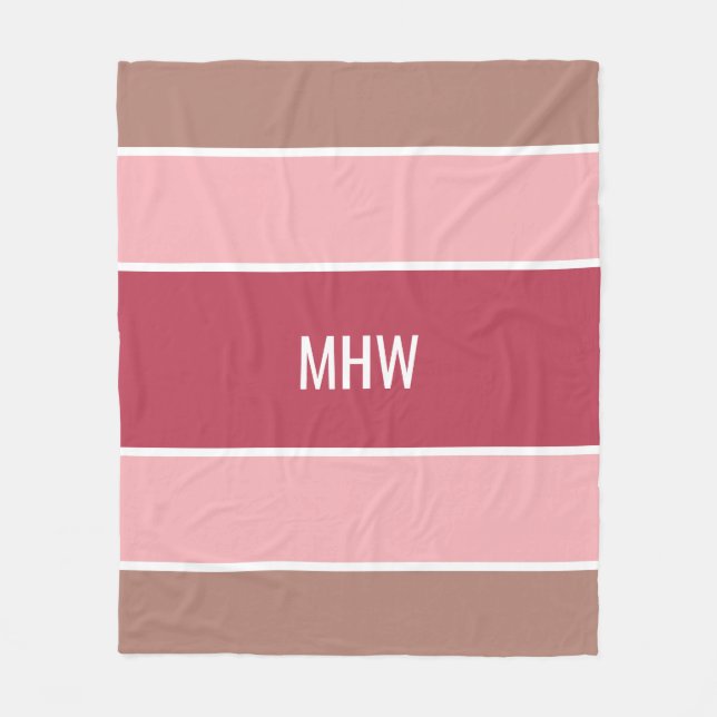 Stripes Motif personnalisé monogramme couvertures  (Devant)