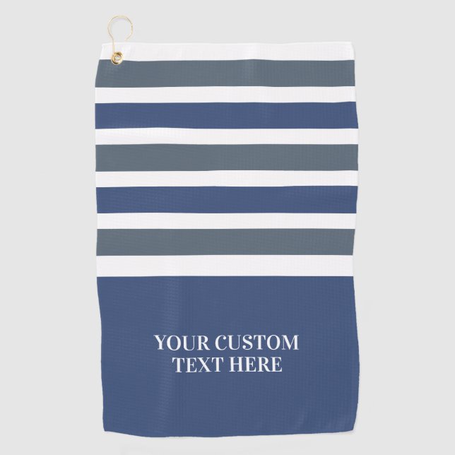 Stripes Motif texte personnalisé serviette de golf (Devant)