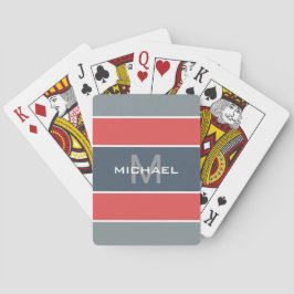 Stripes Muster Benutzerdefinierte Monogramm-Poker- Spielkarten