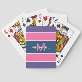 Stripes Muster Benutzerdefinierte Monogramm-Poker- Spielkarten