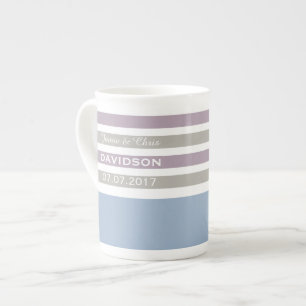 Stripes Muster benutzerdefinierte Monogramm-Tasse Prozellantasse