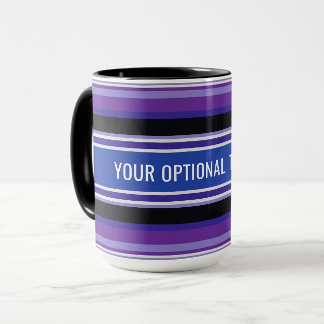 Stripes Muster Benutzerdefinierte Text-Tasse Tasse (Vorderseite Links)