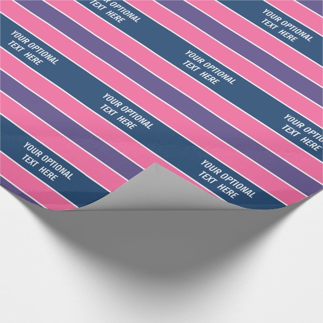 Stripes Muster benutzerdefiniertes Textumhüllungsp Geschenkpapier (Ecke)