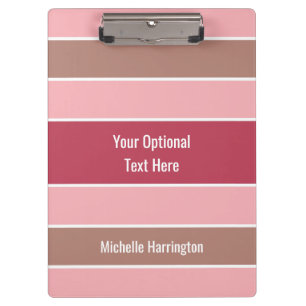 Stripes-Muster-individuelle Name-Zwischenablage Klemmbrett