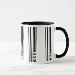 Stripes n-Herz-schwarze Tasse