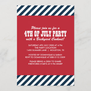 Stripes nautiques Quart juillet Invitation du Part