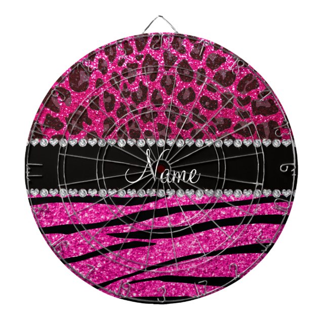 Stripes Neonzebra heißes Rosa des individuellen Dartscheibe (vorne)