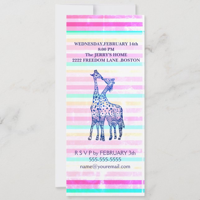 Stripes Original Valentine party Invitation (Dos)